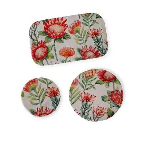 Ecoelephant Dish Cover Set Protea Print Thin (3)