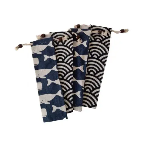 Ecoboks Spork bag whale and geometric