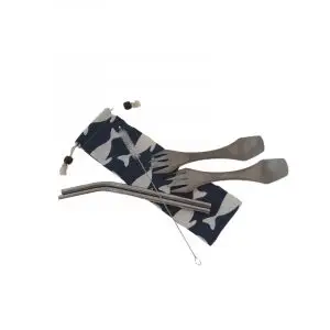 Ecoboks Spork and Straw Double set Whale