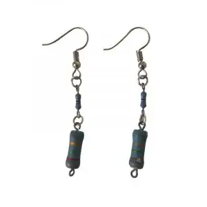 Chain Upcycled resistor ear rings