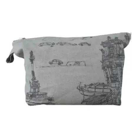Upcycle Reclaimed Fabric Billboard Toiletry Bag (4)