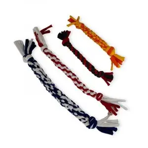 Upcycle Reclaimed Waste T-shirt Yarn Crochet Doggie Toy Mixed (2)