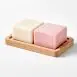 Be.Bare Essentials Bamboo wood plastic-free Soap Dish dry rack holder South Africa with 2 shampoo and conditioner bars