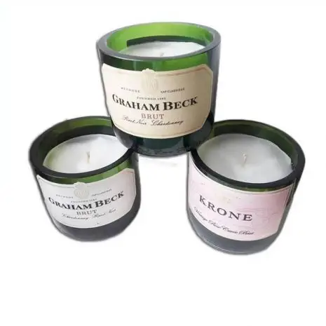 Upcycled Champagne Bottle Candle
