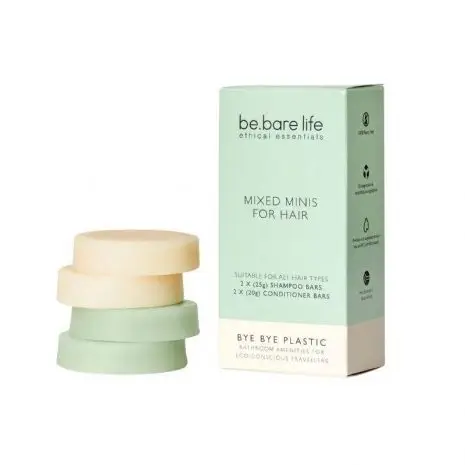 Be.Bare Life Mixed Minis For Hair Bar Plastic-Free Zero-Waste Bathroom Traveller Set2