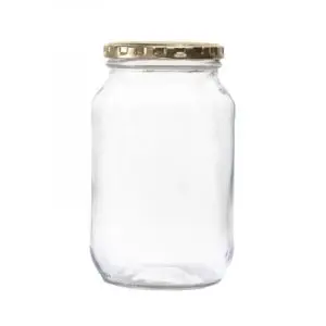Consol Glass 1l 1000ml glass jar with gold metal lid