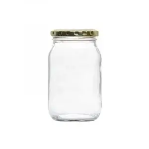 Consol Glass 375ml glass jar with gold metal lid