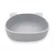 MiniMatters Bear-Shaped Silicone Suction Bowl Light Grey