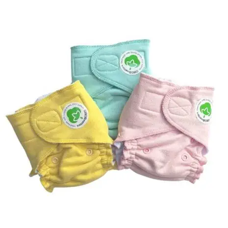 MiniMatters Fitted Cloth Nappy with Velcro - Minty Lemon Candyfloss
