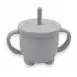 MiniMatters Silicone Straw Sippy Cup Light Grey