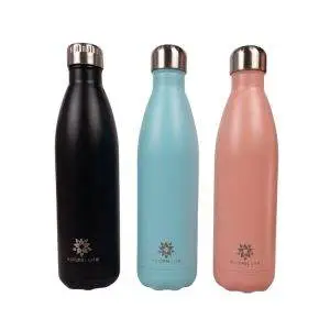 Natural Life Powder Coated Stainless Steel Thermos Flask Waster bottle 750ml black blue pink