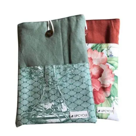 Upcycled Soft Reclaimed Waste Fabric iPad Tablet Cover Pouch
