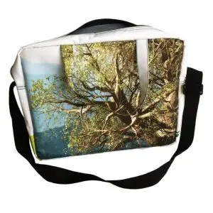 Upcycled Waste Materials Soft Billboard Banner Laptop Carry Bag for men or women 15.6