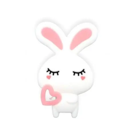 Mini Matters Rabbit Heart Silicone Teether for Baby Teething