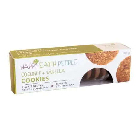 Happy Earth People Coconut Vanilla Cookies Gluten Free Dairy Free Vegan