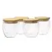 Microgarden Double Wall Glass Tumbler Coffee Cup with Bamboo Lid 250ml set of 4