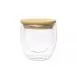 Microgarden Double Wall Glass Tumbler Coffee Cup with Bamboo Lid 250ml single