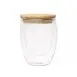 Microgarden Double Wall Glass Tumbler Coffee Cup with Bamboo Lid 350ml single