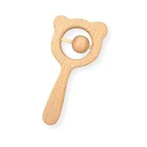Mini Matters Wooden Bear Rattle