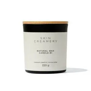 Skin Creamery Natural Wax Candle #1 _ Rosewood, Grapefruit & Coconut Butter _ 220 g