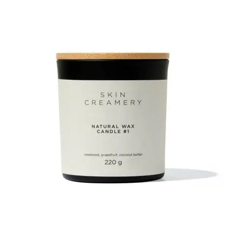 Skin Creamery Natural Wax Candle #1 _ Rosewood, Grapefruit & Coconut Butter _ 220 g