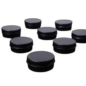 Black aluminium tins cosmetic bulk wholesale 15g 50g 100g