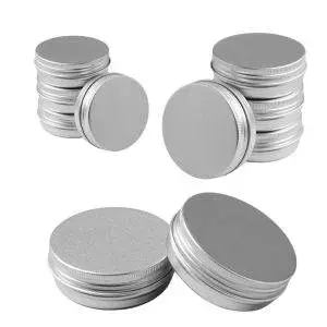 Silver aluminium tins cosmetic bulk wholesale 15g 30g 50g 60g 100g 200g
