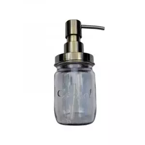 Consol Glass 250ml glass jar with bronze look dispenser pump lid