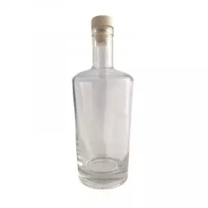 Consol Glass 500ml tapered slanted glass craft gin bottle with bamboo lid