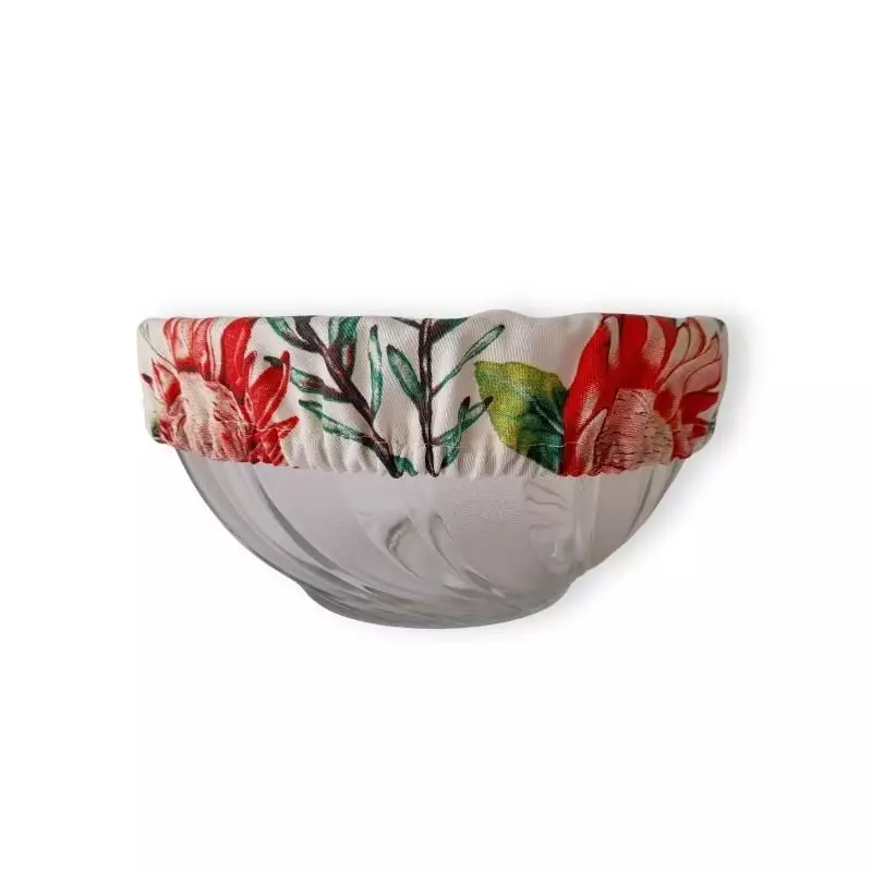 Dish and Bowl Cover Set of 4 Protea Print