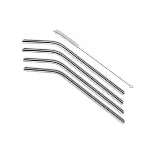 Holisteeq Stainless Steel Straw Set of 4 with Brush