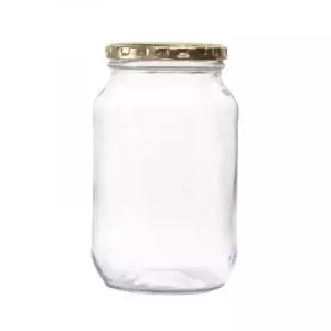 Consol Glass 1l 1000ml glass jar with gold metal lid