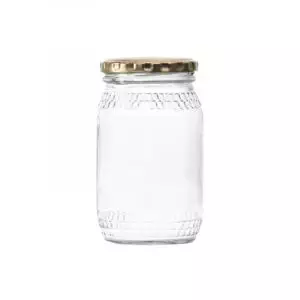 Consol Glass 352ml glass honey jar with gold metal lid