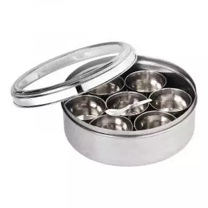 Ecoelephant Indian Spice Tin Stainless Steel Masala Dabba Portable Tapas Dish Set Picnic Divided Lunch box