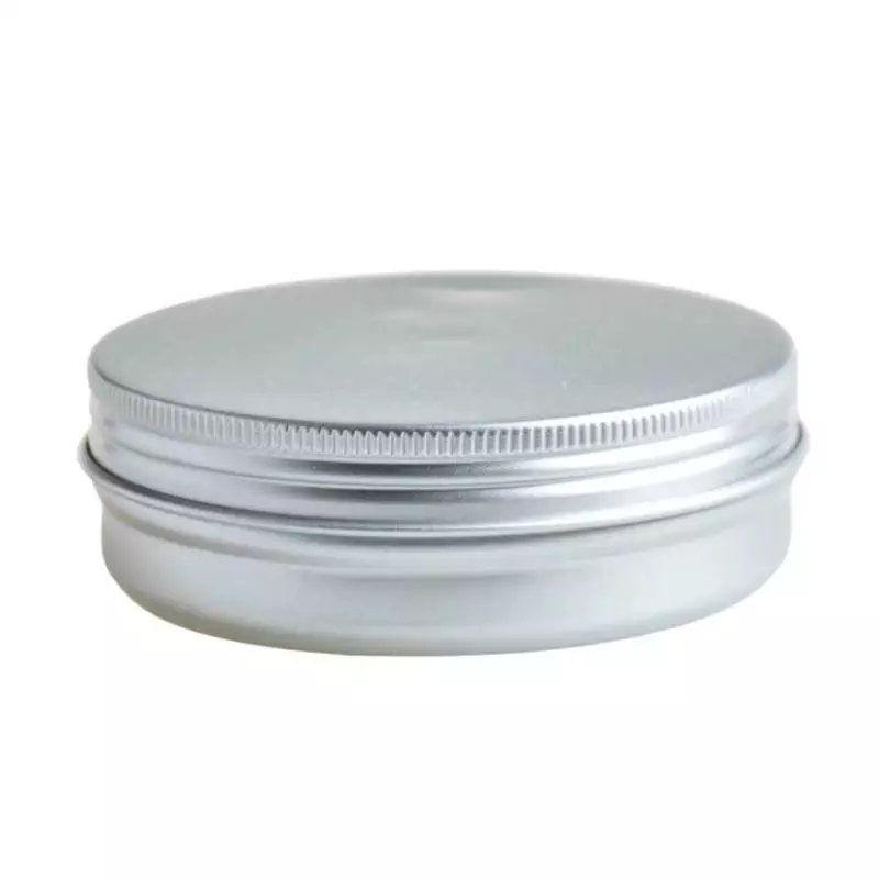 Lined Screw-top Aluminium Tins in Silver for Cosmetic Balms