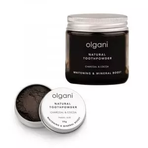 Olgani Charcoal & Cocoa Detox Toothpowder Glass 20g 100g Natural Zero-waste Plastic Free Toothpaste Alternative