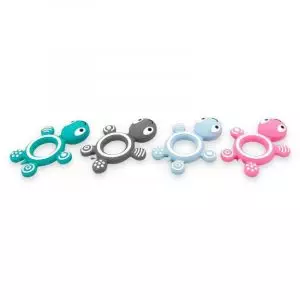 Mini Matters Tortoise Silicone Teethers Collection Blue pink grey baby gift