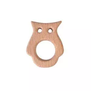 Mini Matters Beech Wood Teether - Owl shape bulk sale