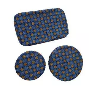 Ecoelephant Reusable Zerowaste Cloth Dish Cover Set - Blue Yellow Shweshwe