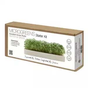 Microgarden Microgreens DIY Starter Kit porcelain tray with seeded grow pads