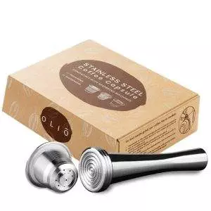 Olio Reusable Nespresso Coffee Capsule and Tamper set Stainless Steel (2)