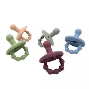 Mini Matters Chomp Silicone Baby Dummy Pacifier Soother Cherry Handle